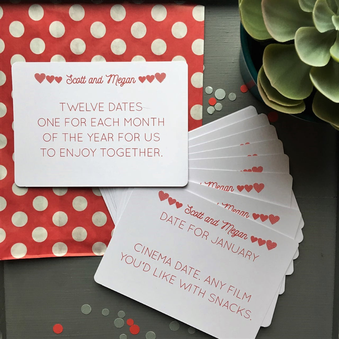 Personalised party bunting, scratchcards and date night cards ...